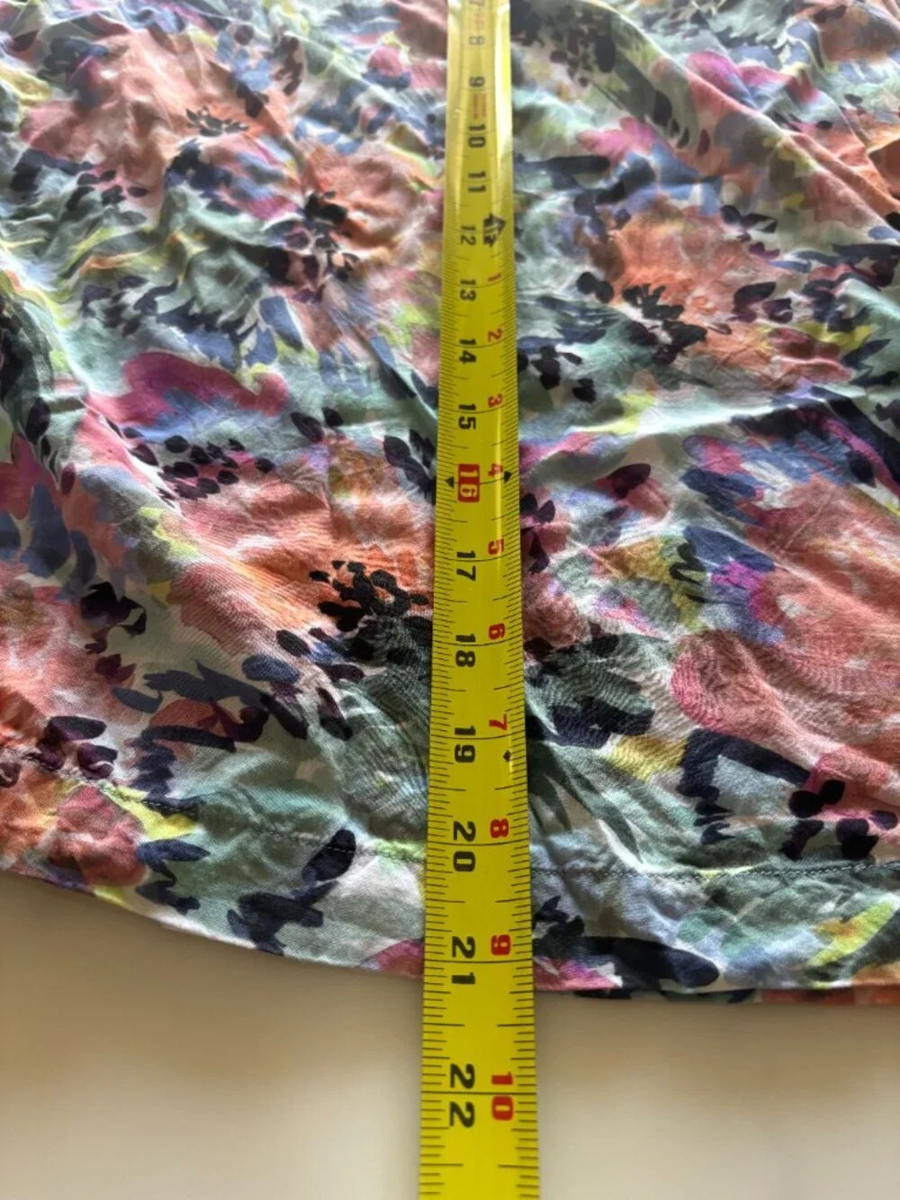 Cloth & Stone Watercolor Floral Drawstring Ruched Tank Top Rayon Size M